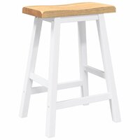 Barkrukken 2 stuks Wit Massief Hout Rubber 7