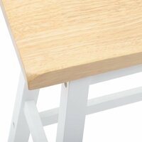 Barkrukken 2 stuks Wit Massief Hout Rubber 8