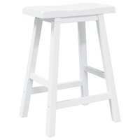 Barkrukken 2 stuks Wit Massief Hout Rubber 4