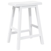 Barkrukken 2 stuks Wit Massief Hout Rubber 7