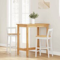 Barkrukken 2 stuks Wit Massief Hout Rubber 3