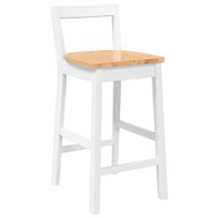 Barkrukken 2 stuks Wit Massief Hout Rubber 4