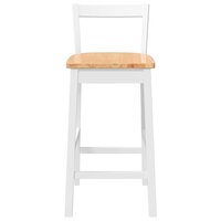 Barkrukken 2 stuks Wit Massief Hout Rubber 5