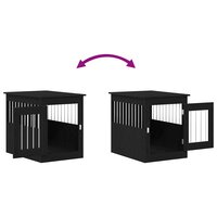 Hondenbenchmeubel 75x55x65 cm bewerkt hout zwart eikenkleurig 9