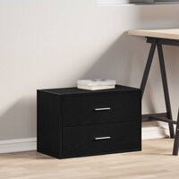 Kast met 2 lades 60x31x40 cm bewerkt hout zwart eikenkleurig 3