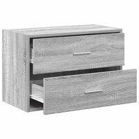 Kast met 2 lades 60x31x40 cm bewerkt hout grijs sonoma eiken 5