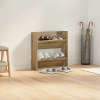 Wand Schoenenkasten Anders artisanaal eikenkleurig Bewerkt hout 4