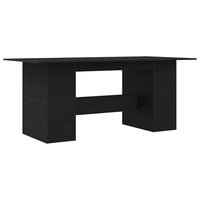 Eettafel Zwart Eiken 180x90x76 cm Bewerkt Hout 2