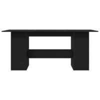 Eettafel Zwart Eiken 180x90x76 cm Bewerkt Hout 6