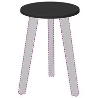 Tafelblad Zwart 30 x 30 x 1.5 cm Bewerkt hout 3