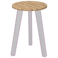 Tafelblad artisanaal eikenkleurig 30 x 30 x 1.5 cm Bewerkt hout 3