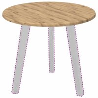 Tafelblad artisanaal eikenkleurig 50 x 50 x 1.5 cm Bewerkt hout 3