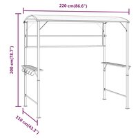 Prieel met dak 220x110x200 cm cr&egrave;mekleurig 7