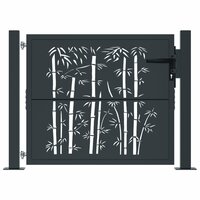 Poort met bamboe-ontwerp 105x80 cm staal antracietkleurig 3