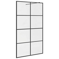 Inloopdouchewand 115x195 cm ESG-glas transparant en zwart 2