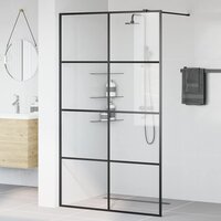 Inloopdouchewand 115x195 cm ESG-glas transparant en zwart 3