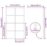 Inloopdouchewand 115x195 cm ESG-glas transparant en zwart 8