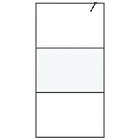 Inloopdouchewand 100x195 cm halfmat ESG-glas zwart 3
