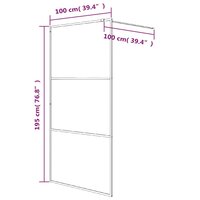 Inloopdouchewand 100x195 cm halfmat ESG-glas zwart 7