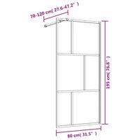 Inloopdouchewand transparant 80x195 cm ESG-glas goudkleurig 7