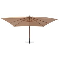 Zweefparasol met houten paal 400x300 cm taupe 2