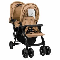 Tweeling kinderwagen tandem staal taupe 2