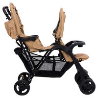 Tweeling kinderwagen tandem staal taupe 4