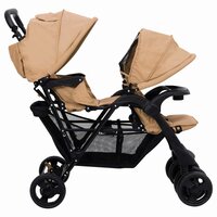 Tweeling kinderwagen tandem staal taupe 5