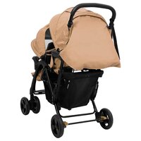 Tweeling kinderwagen tandem staal taupe 6
