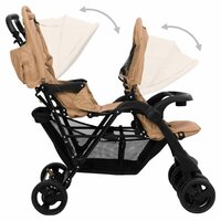 Tweeling kinderwagen tandem staal taupe 7