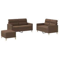 4-delige Loungeset met kussens stof bruin 2