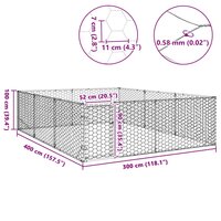Hondenkennel voor buiten met deur 3x4x1 m gegalvaniseerd staal 8