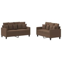 2-delige Loungeset met kussens stof bruin 2