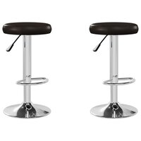 Barstoelen 2 st kunstleer bruin 2
