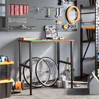 Werkbank rechthoek 100x60x(71,5-98) cm eikenhout donkerbruin 3