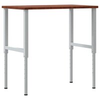 Werkbank rechthoek 100x60x(71,5-98) cm eikenhout donkerbruin 7