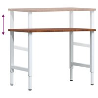 Werkbank rechthoek 100x60x(71,5-98) cm eikenhout donkerbruin 9