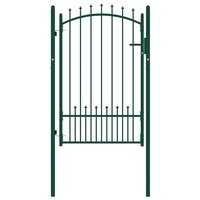 Poort met speerpunten 100x150 cm staal groen 2