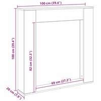 Haardombouw 100x20x100 cm bewerkt hout artisanaal eikenkleurig 9