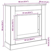 Haardombouw 90x30x90 cm bewerkt hout artisanaal eikenkleurig 9