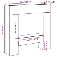 Haardombouw 81x18x82 cm bewerkt hout artisanaal eikenkleurig 9