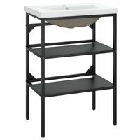 Wastafelframe met inbouwwastafel ijzer zwart 2