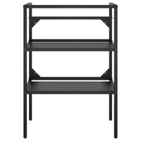 Wastafelframe met inbouwwastafel ijzer zwart 4