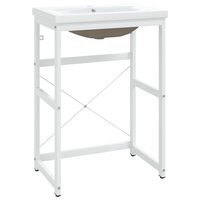 Wastafelframe met inbouwwastafel ijzer wit 2