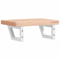 Badkamer wandschap staal en massief beukenhout 6