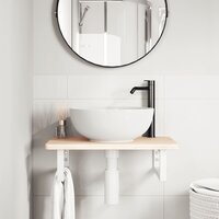 Badkamer wandschap staal en massief eikenhout 3