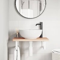 Badkamer wandschap staal en massief beukenhout 3