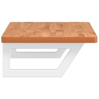 Badkamer wandschap staal en massief beukenhout 5