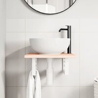 Badkamer wandschap staal en massief eikenhout 3