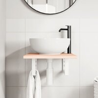 Badkamer wandschap staal en massief eikenhout 3